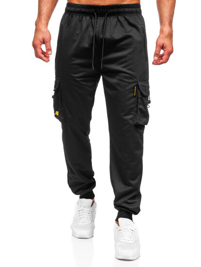 Pantaloni cargo da tuta jogger da uomo nero Bolf JX6363