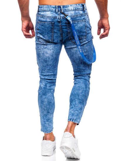 Pantaloni cargo in jeans da uomo blu Bolf TF145