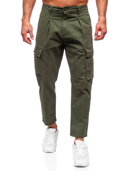 Pantaloni cargo in tessuto da uomo khaki Bolf 77323