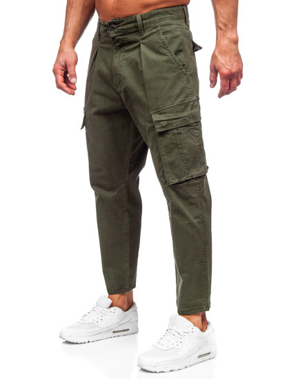 Pantaloni cargo in tessuto da uomo khaki Bolf 77323