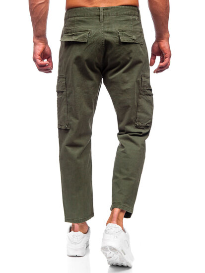 Pantaloni cargo in tessuto da uomo khaki Bolf 77323