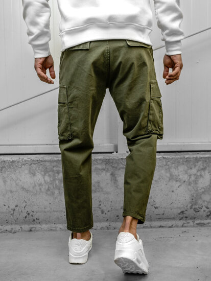 Pantaloni cargo in tessuto da uomo khaki Bolf 77323A