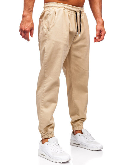 Pantaloni cargo jogger da uomo beige Bolf 001