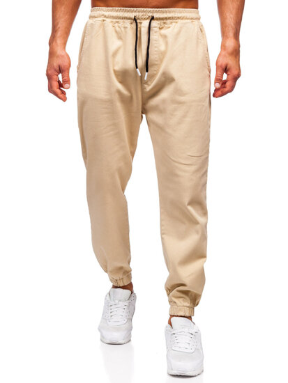 Pantaloni cargo jogger da uomo beige Bolf 001