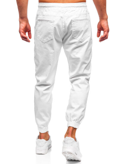 Pantaloni cargo jogger da uomo bianco Bolf 001