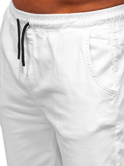 Pantaloni cargo jogger da uomo bianco Bolf 001