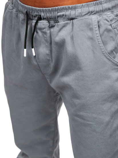 Pantaloni cargo jogger da uomo grigio Bolf 001