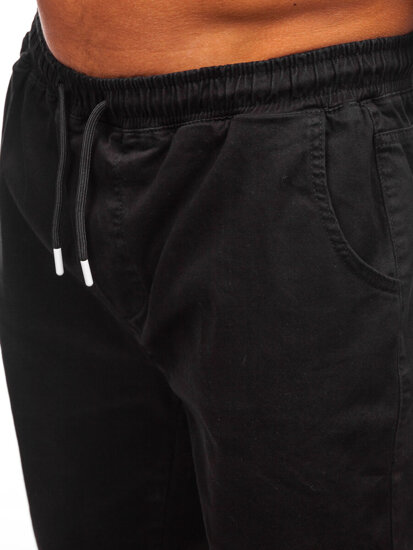 Pantaloni cargo jogger da uomo nero Bolf 001