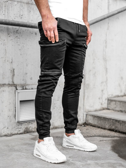 Pantaloni cargo jogger da uomo nero Bolf 0475