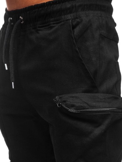 Pantaloni cargo jogger da uomo nero Bolf 0475