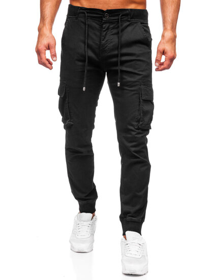 Pantaloni cargo jogger da uomo nero Bolf MP0208N