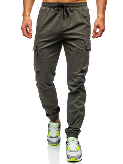 Pantaloni cargo tipo jogger da uomo khaki Bolf 701