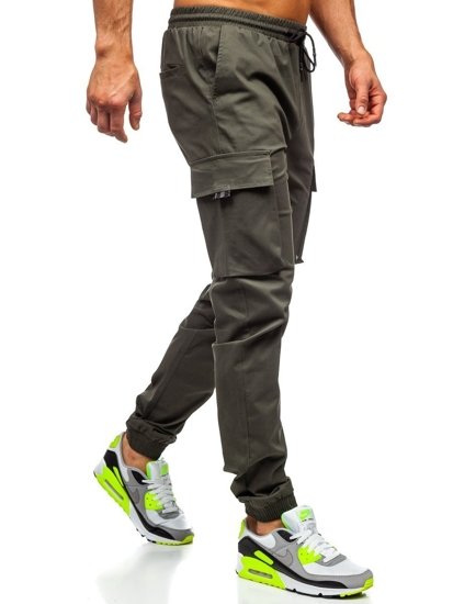 Pantaloni cargo tipo jogger da uomo khaki Bolf 701