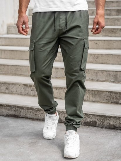 Pantaloni cargo tipo jogger da uomo khaki Bolf 701