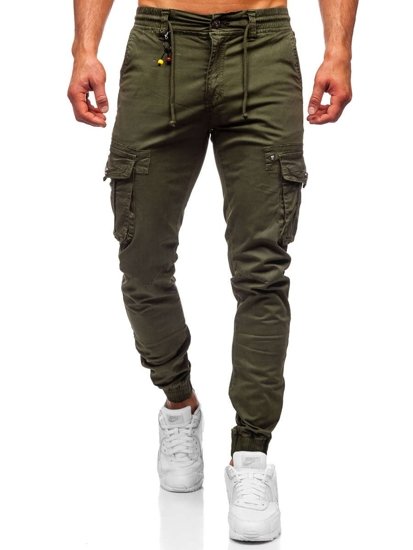 Pantaloni cargo tipo jogger da uomo verdi Bolf CT6703