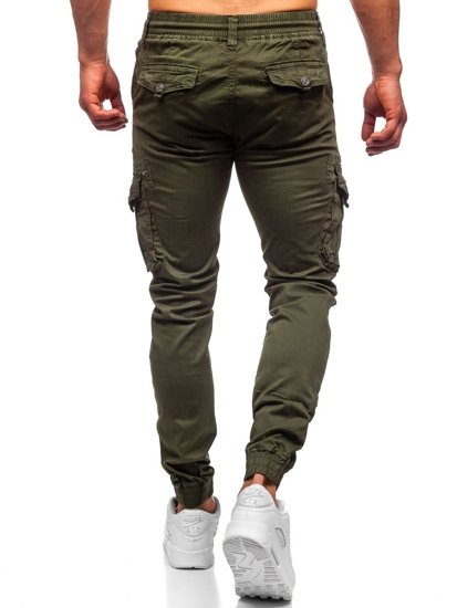 Pantaloni cargo tipo jogger da uomo verdi Bolf CT6703