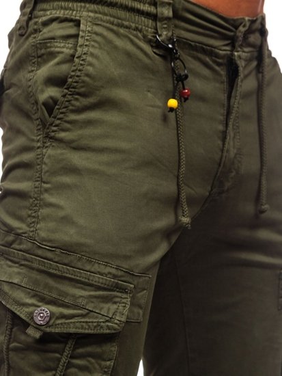 Pantaloni cargo tipo jogger da uomo verdi Bolf CT6703