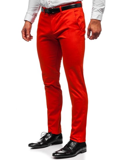 Pantaloni chino da uomo arancioni scuri Bolf 1143