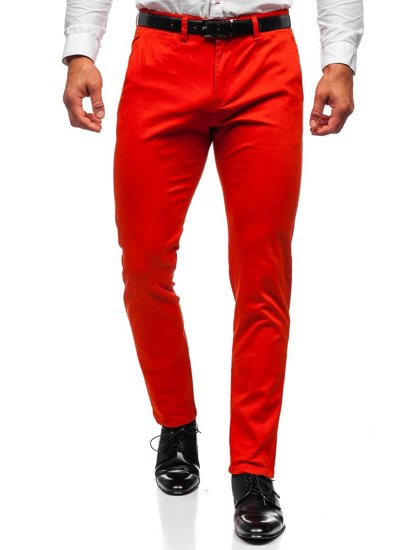 Pantaloni chino da uomo arancioni scuri Bolf 1143