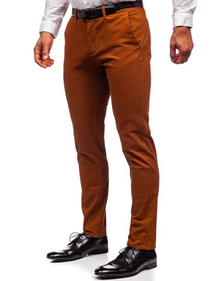 Pantaloni chino da uomo marroni Bolf 1143