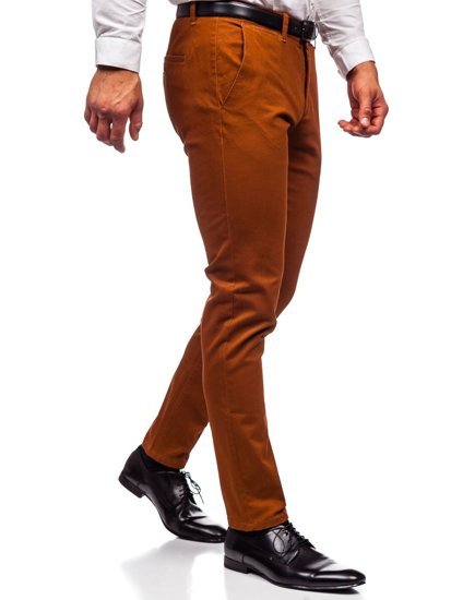 Pantaloni chino da uomo marroni Bolf 1143