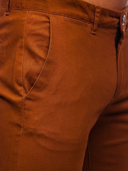 Pantaloni chino da uomo marroni Bolf 1143