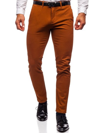 Pantaloni chino da uomo marroni Bolf 1143