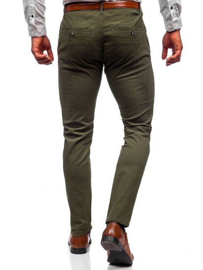 Pantaloni chino da uomo verdi Bolf 1143