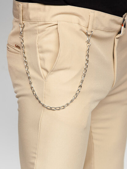 Pantaloni chino in tessuto da uomo beige Bolf 0059