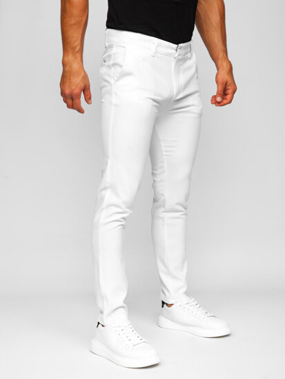 Pantaloni chino in tessuto da uomo bianco Bolf 0055