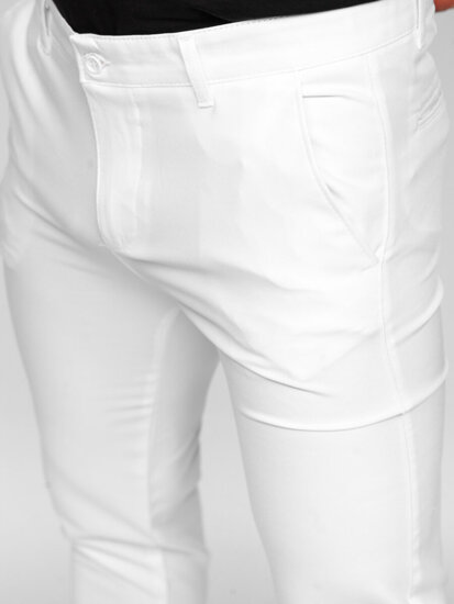 Pantaloni chino in tessuto da uomo bianco Bolf 0055