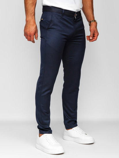 Pantaloni chino in tessuto da uomo blu Bolf 0030