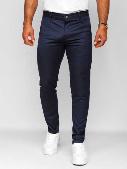 Pantaloni chino in tessuto da uomo blu Bolf 0030