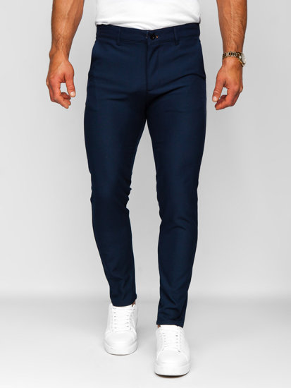 Pantaloni chino in tessuto da uomo blu Bolf 0031