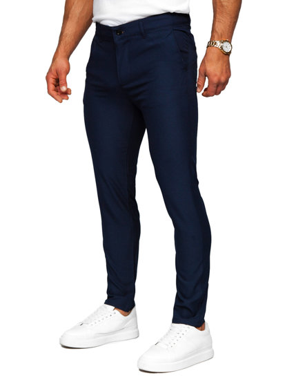 Pantaloni chino in tessuto da uomo blu Bolf 0031