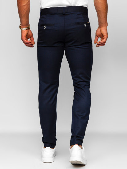 Pantaloni chino in tessuto da uomo blu'inchiostro Bolf 0030