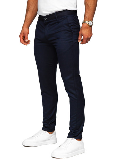 Pantaloni chino in tessuto da uomo blu'inchiostro Bolf 0030