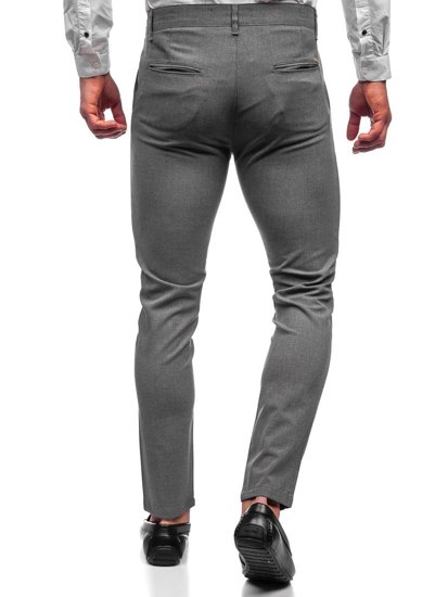 Pantaloni chino in tessuto da uomo grafite Bolf 0016