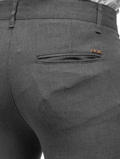 Pantaloni chino in tessuto da uomo grafite Bolf 0016