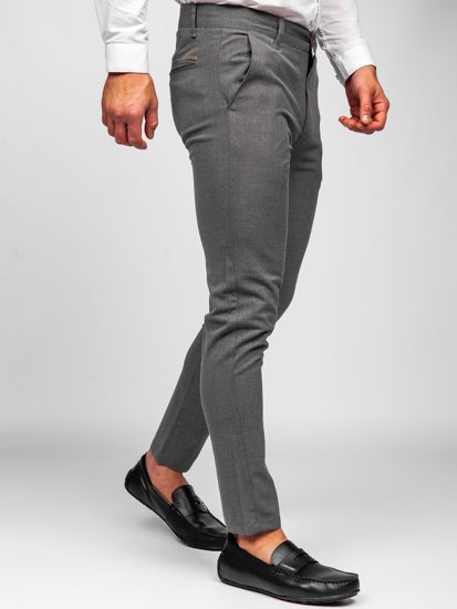 Pantaloni chino in tessuto da uomo grafite Bolf 0016