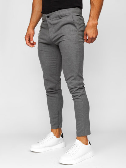 Pantaloni chino in tessuto da uomo grafite Bolf 0059