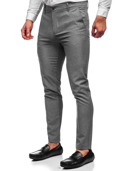 Pantaloni chino in tessuto da uomo grigi Bolf 0016