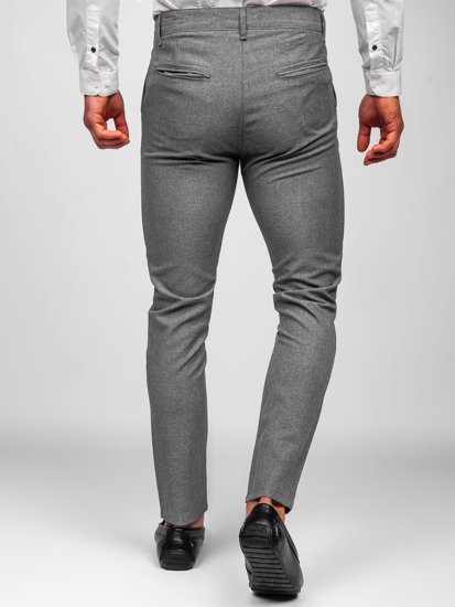 Pantaloni chino in tessuto da uomo grigi Bolf 0016