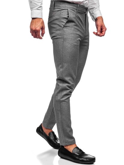 Pantaloni chino in tessuto da uomo grigi Bolf 0016