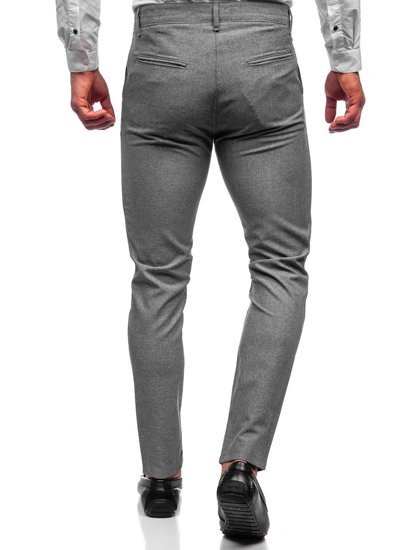 Pantaloni chino in tessuto da uomo grigi Bolf 0016