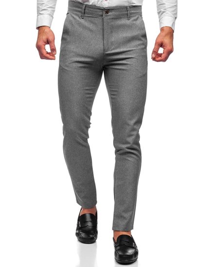 Pantaloni chino in tessuto da uomo grigi Bolf 0016