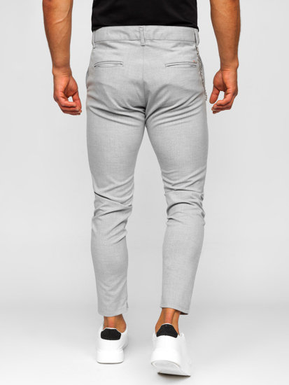 Pantaloni chino in tessuto da uomo grigio Bolf 0062