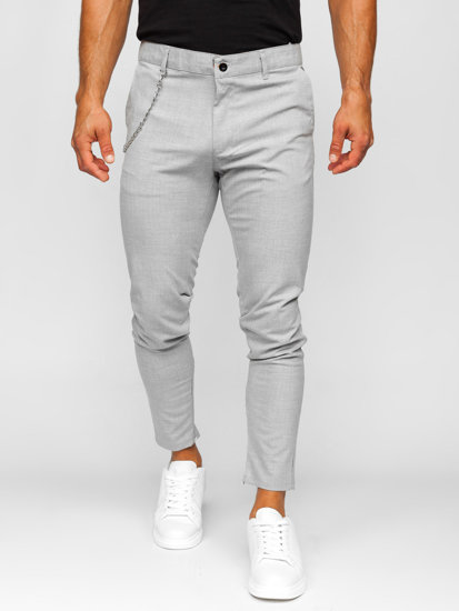 Pantaloni chino in tessuto da uomo grigio Bolf 0062