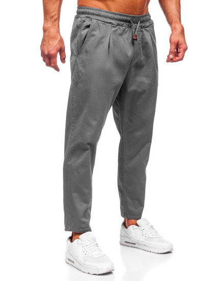 Pantaloni chino in tessuto da uomo grigio Bolf 6237