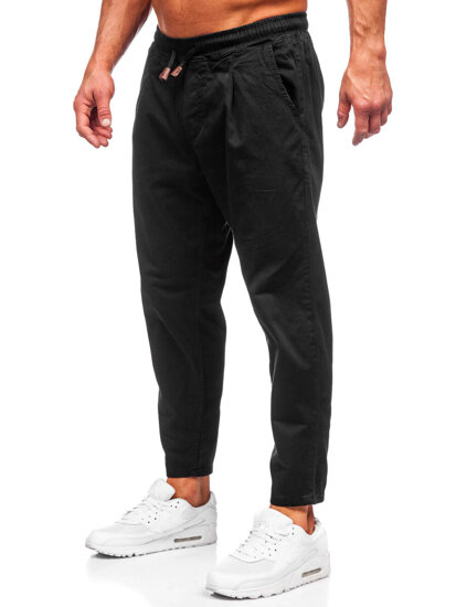 Pantaloni chino in tessuto da uomo nero Bolf 6237